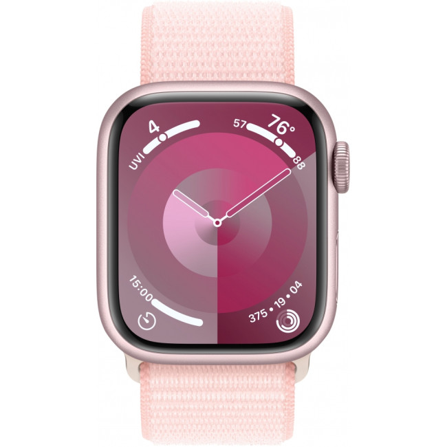 Apple Watch Series 9 GPS 41mm Pink Aluminum Case w. Light Pink S. Loop (MR953)