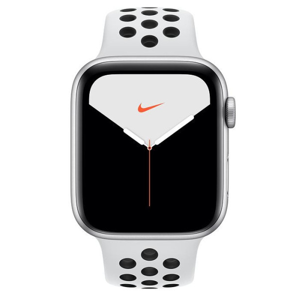 Apple Watch Series 5 Nike GPS + LTE 44mm Silver Aluminium w. Platinum/Black Nike Sport B. (MX392)