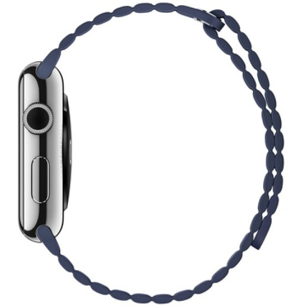 Умные часы Apple Watch 42mm Stainless Steel Case with Bright Blue Leather Loop (MLFD2)