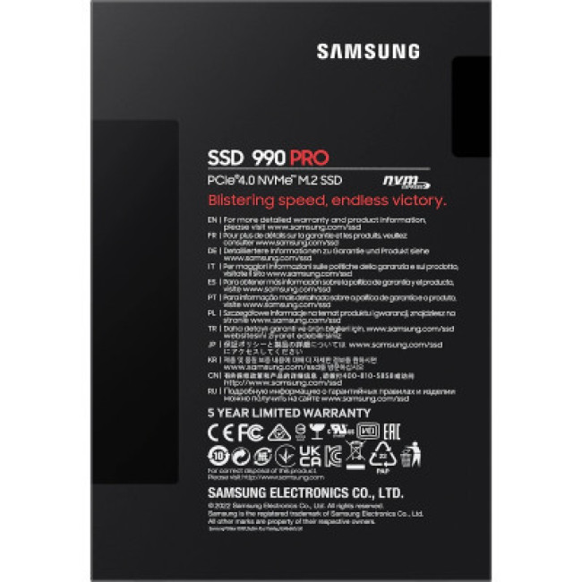 SSD накопитель Samsung 990 PRO 4 TB (MZ-V9P4T0BW)