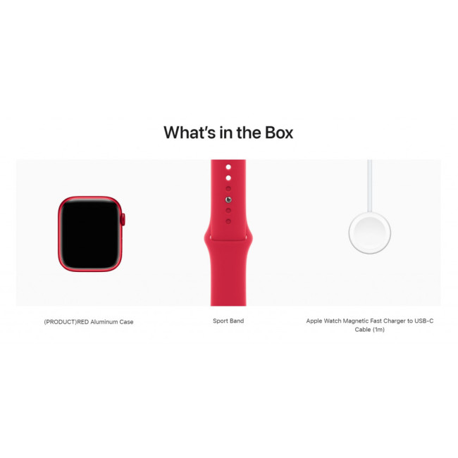 Apple Watch Series 8 GPS 41mm PRODUCT RED Aluminum Case w. PRODUCT RED S. Band - S/M (MNUG3)