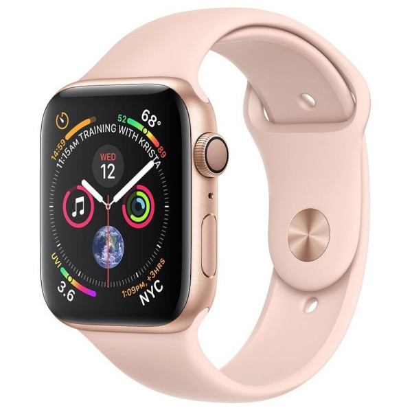 Умные часы Apple Watch Series 4 GPS 44mm Gold Alum. w. Pink Sand Sport b. Gold Alum. (MU6F2)