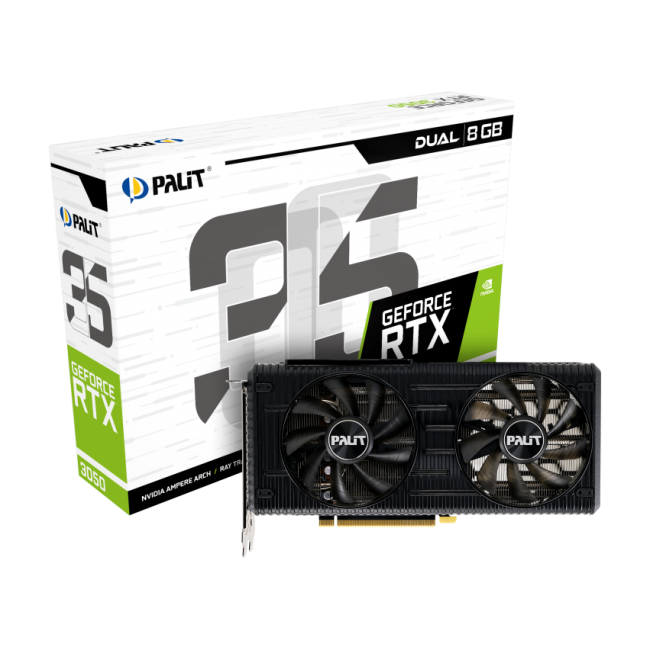 Видеокарта Palit GeForce RTX 3050 Dual (NE63050019P1-190AD)