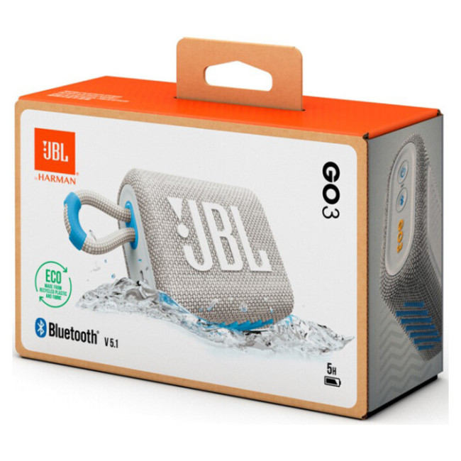 Портативная колонка JBL Go 3 Eco White (JBLGO3ECOWHT) EU