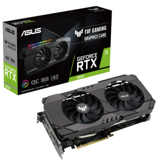 Видеокарта ASUS GeForce RTX3050 8Gb TUF OC GAMING (TUF-RTX3050-O8G-GAMING)