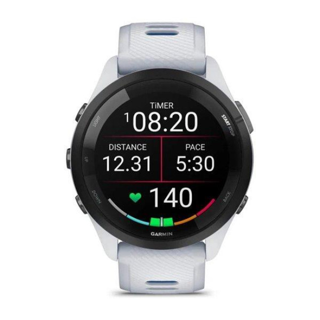 Смарт-часы Garmin Forerunner 265 Black Bezel w. Whitestone Case and Whitestone/Tidal Blue S. Band (010-02810-01/11/51)