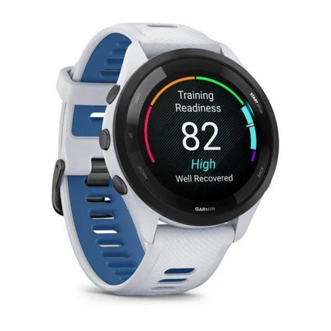 Смарт-часы Garmin Forerunner 265 Black Bezel w. Whitestone Case and Whitestone/Tidal Blue S. Band (010-02810-01/11/51)