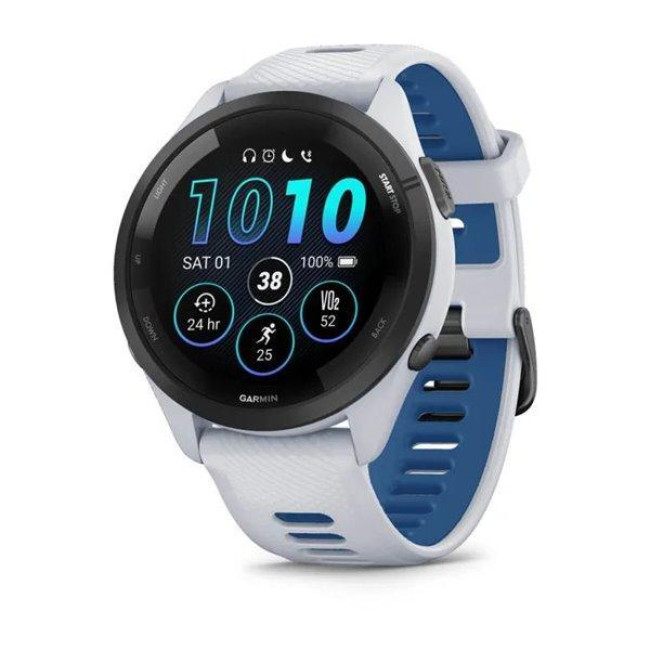 Смарт-часы Garmin Forerunner 265 Black Bezel w. Whitestone Case and Whitestone/Tidal Blue S. Band (010-02810-01/11/51)