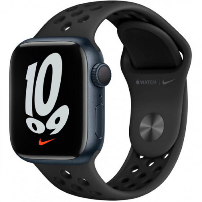 Apple Watch Nike Series 7 LTE 41mm Midnight Aluminum Case w. Anth./Black Nike S. Band (MKHM3)