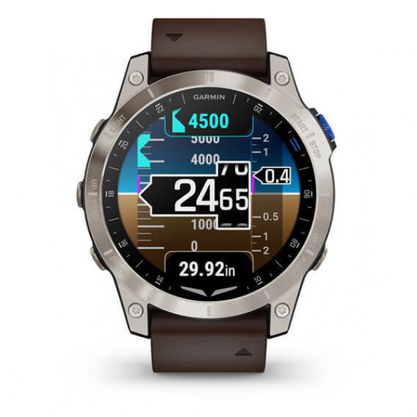 Garmin D2 Mach 1 Aviator Smartwatch with Oxford Brown Leather Band (010-02582-54/55)