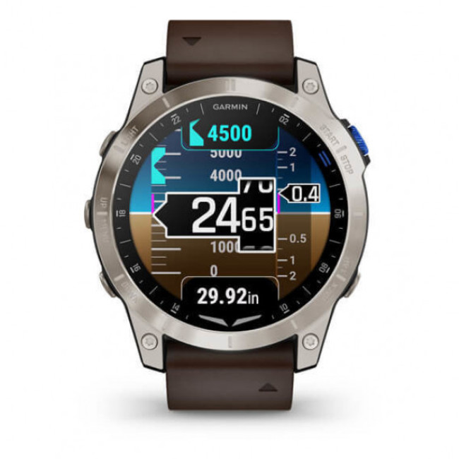 Garmin D2 Mach 1 Aviator Smartwatch with Oxford Brown Leather Band (010-02582-54/55)