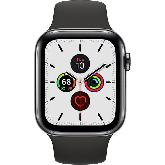 Apple Watch Series 5 LTE 44мм Space Black Steel w. Black b.- Space Black Steel (MWW72/MWWK2)