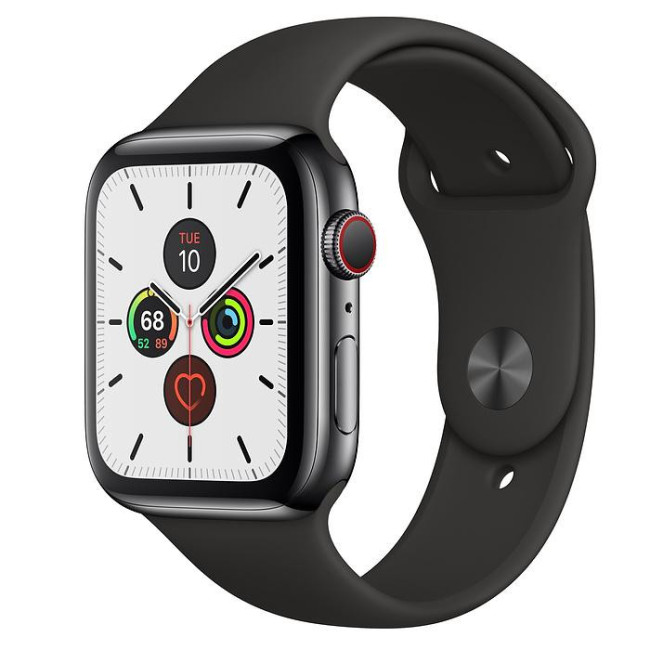 Apple Watch Series 5 LTE 44мм Space Black Steel w. Black b.- Space Black Steel (MWW72/MWWK2)