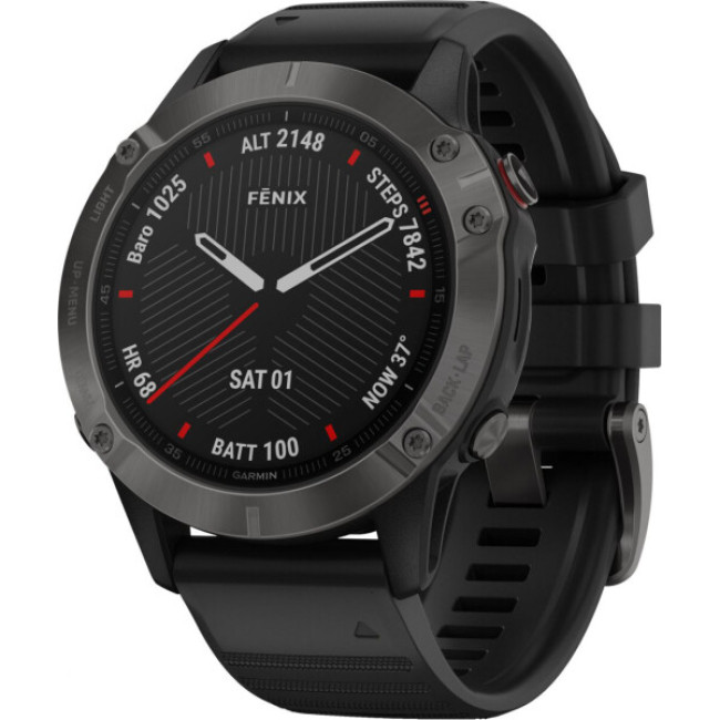 Garmin Fenix 6X Pro Sapphire Carbon Grey DLC with Black Band (010-02157-11/10)