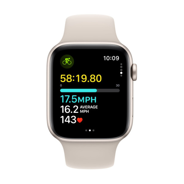 Apple Watch SE 2 GPS 44mm Starlight Aluminium Case with Starlight Sport Band M/L (MRE53)