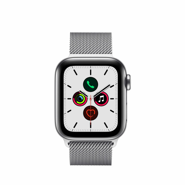 Apple Watch Series 6 GPS + Cellular 40mm Silver Stainless Steel Case w. Silver Milanese L. (M02V3)