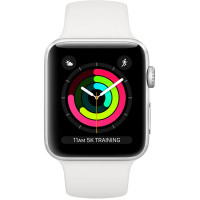 Apple Watch Series 3 GPS 42mm Silver Aluminium Case with White Sport Band (MTF22)