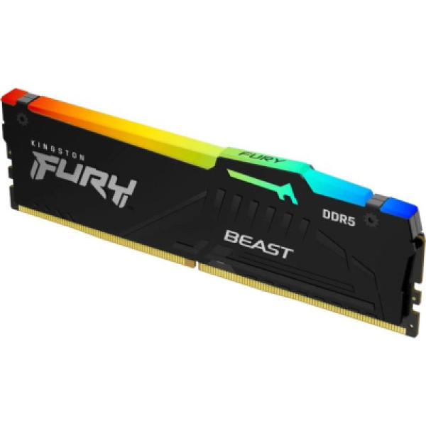 Модуль памяти Kingston Fury (ex.HyperX) DDR5 16GB 5200 MHz Beast RGB AM5 Black (KF552C36BBEA-16)
