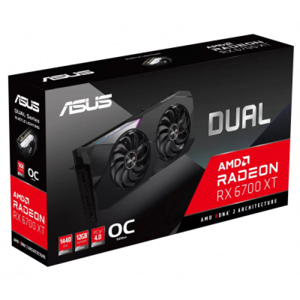 Видеокарта ASUS Radeon RX 6700 XT 12Gb DUAL OC (DUAL-RX6700XT-O12G)