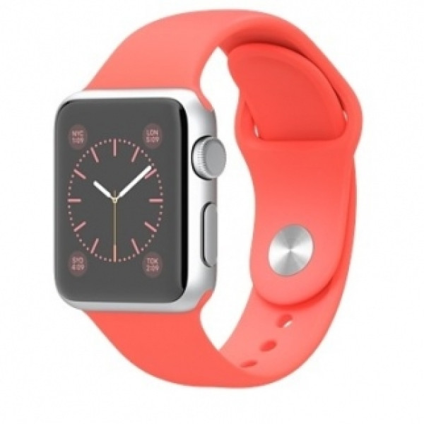 Apple 38mm Silver Aluminum Case with Pink Sport Band (MJ2W2)