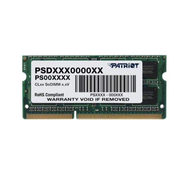 Модуль пам'яті SO-DIMM 8GB/1600 DDR3 1.5В Patriot Signature Line (PSD38G16002S)