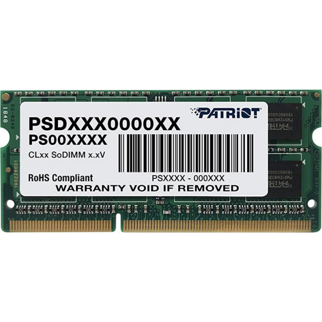 Модуль памяти PATRIOT 4 GB SO-DIMM DDR3 1333 MHz (PSD34G13332S)