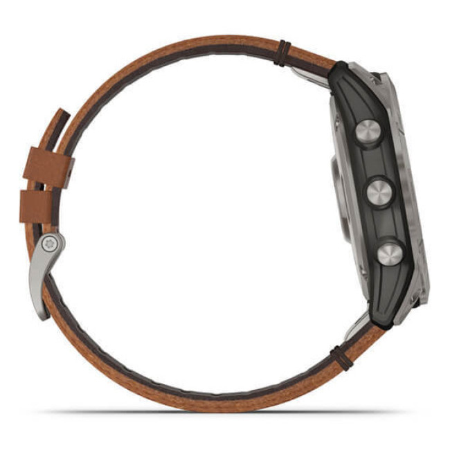 Garmin Fenix 7X Sapphire Solar Titanium w. Chestnut Leather Band (010-02541-19)