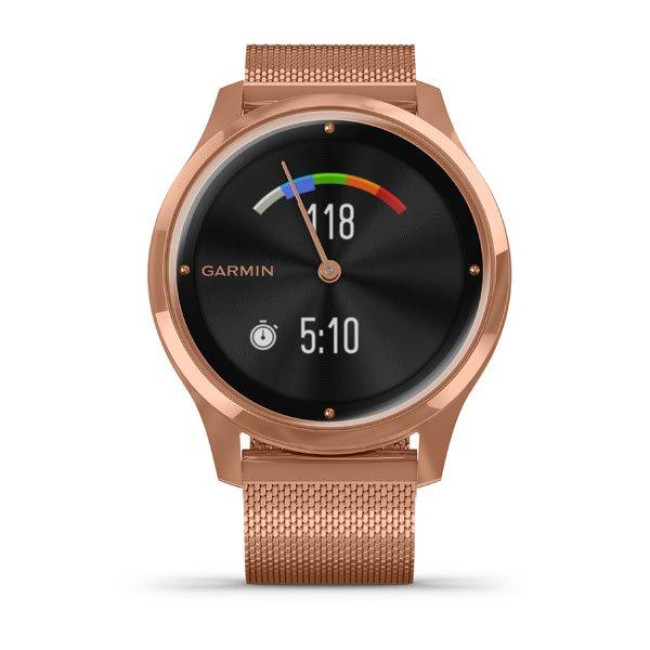 Garmin Vivomove Luxe 18K Rose Gold PVD Stainless Steel w. Rose Gold Milanese B. (010-02241-24)