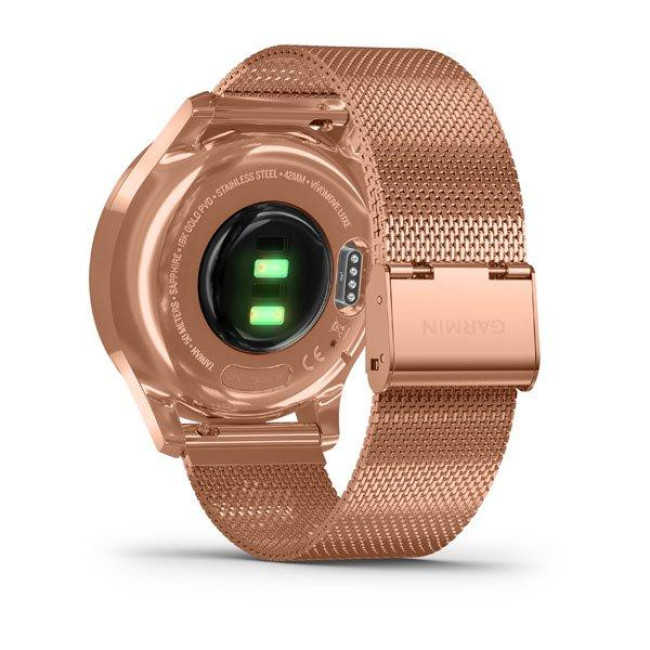 Garmin Vivomove Luxe 18K Rose Gold PVD Stainless Steel w. Rose Gold Milanese B. (010-02241-24)