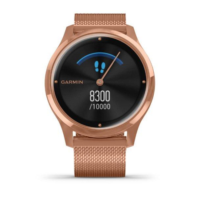 Garmin Vivomove Luxe 18K Rose Gold PVD Stainless Steel w. Rose Gold Milanese B. (010-02241-24)