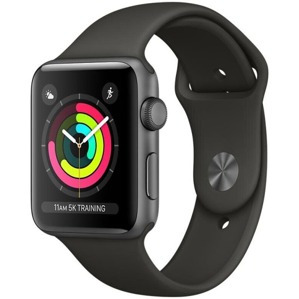 Смарт-часы Apple Watch Series 3 GPS 42mm Space Gray with Black Sport Band (MTF32)