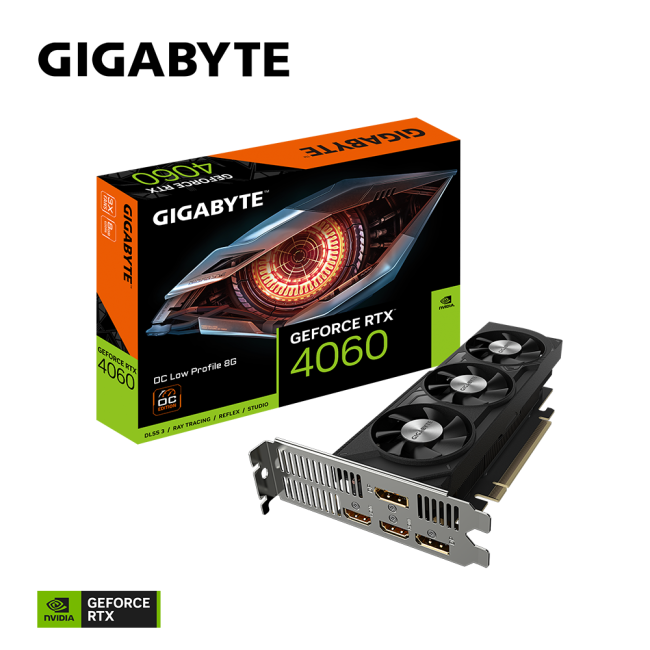 Видеокарта Gigabyte GeForce RTX4060 8Gb OC Low Profile (GV-N4060OC-8GL)