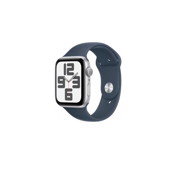 Apple Watch SE 2 GPS 44mm Серебристый корпус из алюминия с лентой Storm Blue Sport Band S/M (MREC3)