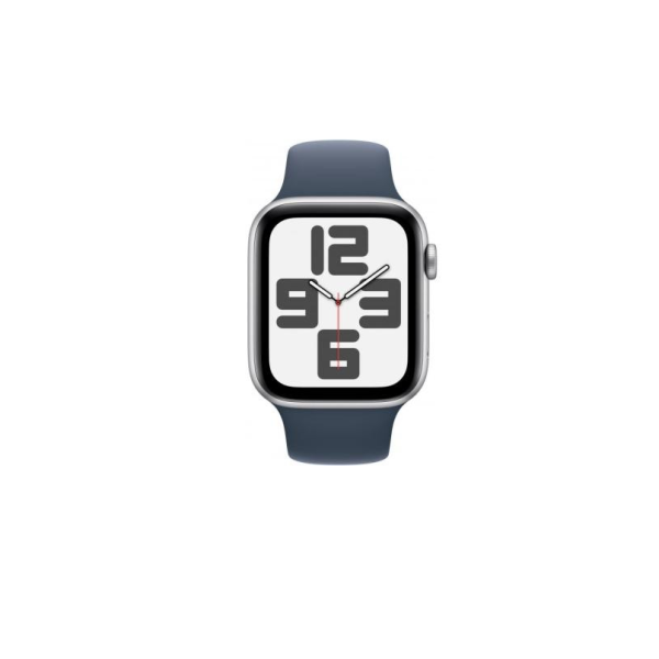 Apple Watch SE 2 GPS 44мм, сільверовий корпус зі стормово-синім ремінцем (S/M), MREC3