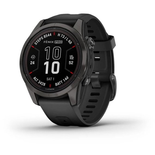 Garmin Fenix 7S Pro Sapphire Solar Carbon G. DLC Tit. with Black Band (010-02776-10/11)