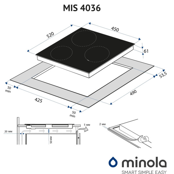 Настенная вытяжка Minola MIS 4036 KWH
