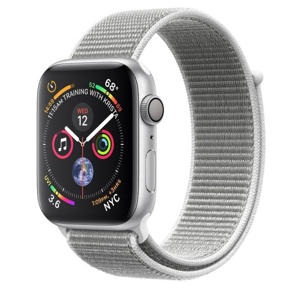 Смарт-часы Apple Watch Series 4 GPS 44mm Silver Alum. w. Seashell Sport l. Silver Alum. (MU6C2)