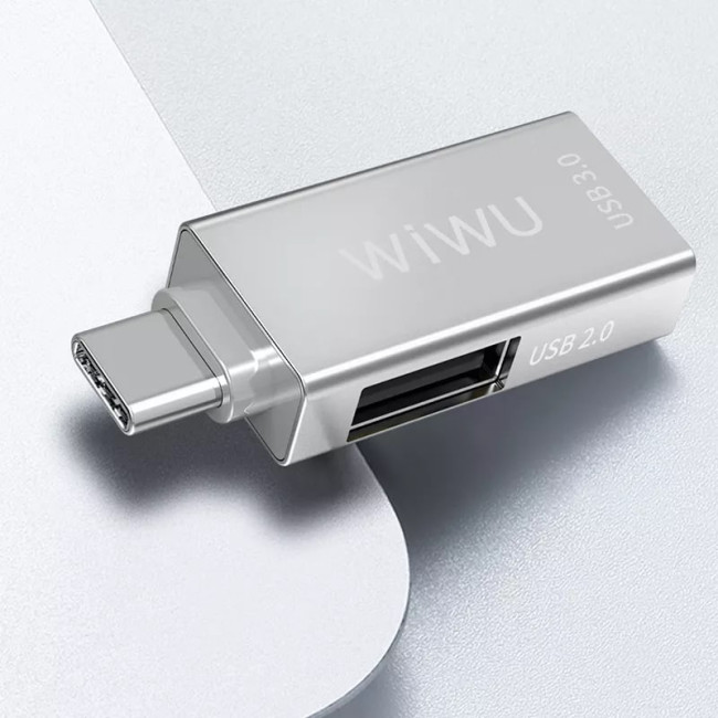 Мультипортовий адаптер WIWU T02 Multifunction 2-in-1 Type-C Hub to Dual USB