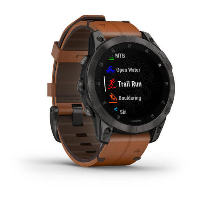 Garmin Epix (Gen 2) Sapphire - B. Titanium w. Chestnut L. Band (010-02582-30)