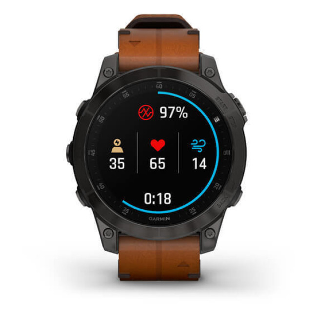 Garmin Epix (Gen 2) Sapphire - B. Titanium w. Chestnut L. Band (010-02582-30)