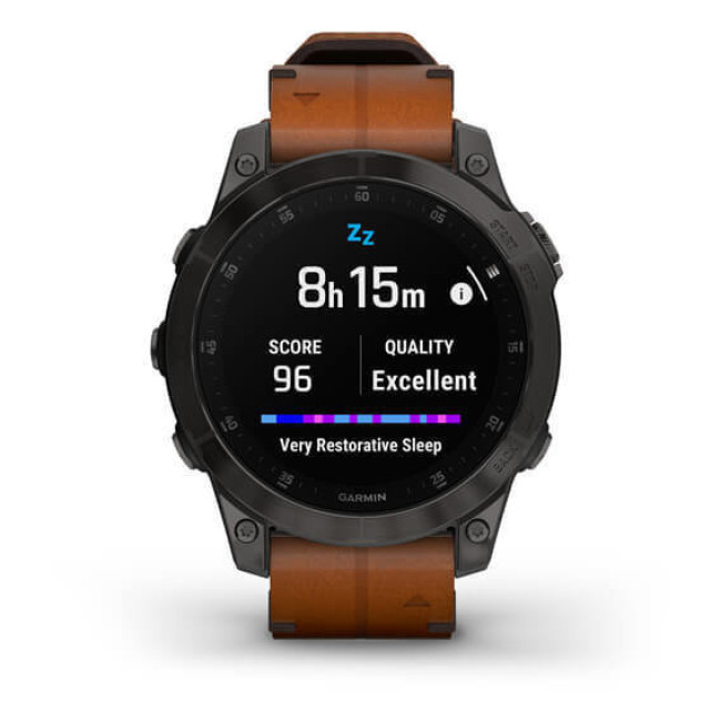 Garmin Epix (Gen 2) Sapphire - B. Titanium w. Chestnut L. Band (010-02582-30)