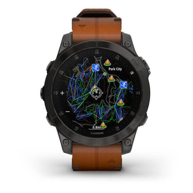 Garmin Epix (Gen 2) Sapphire - B. Titanium w. Chestnut L. Band (010-02582-30)