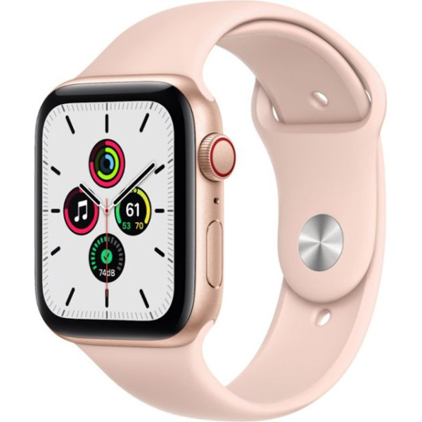 Apple Watch SE GPS + Cellular 44mm Gold Aluminum Case with Pink Sand Sport B. (MYEP2)