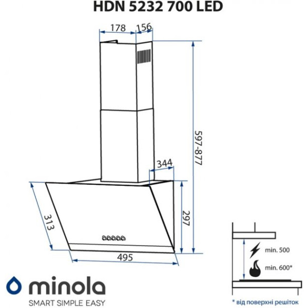 Minola HDN 5232 BL/INOX 700 LED