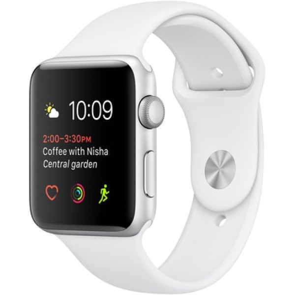 Умные часы Apple Watch 38mm Series 2 Silver Aluminum Case with White Sport Band (MNNW2)