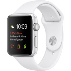 Apple Watch 42mm Series 2 Silver Aluminum Case with White Sport Band (MNPJ2)