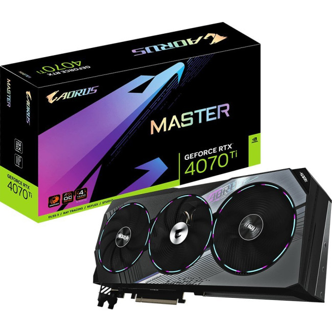 Видеокарта Gigabyte Aorus GeForce RTX 4070 Ti Master 12GB GDDR6X (GV-N407TAORUS M-12GD)