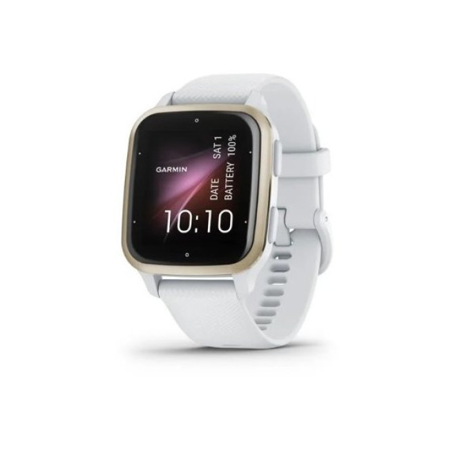 Garmin Venu Sq 2 Cream Gold Aluminum Bezel with White Case and Silicone Band (010-02701-01/11)