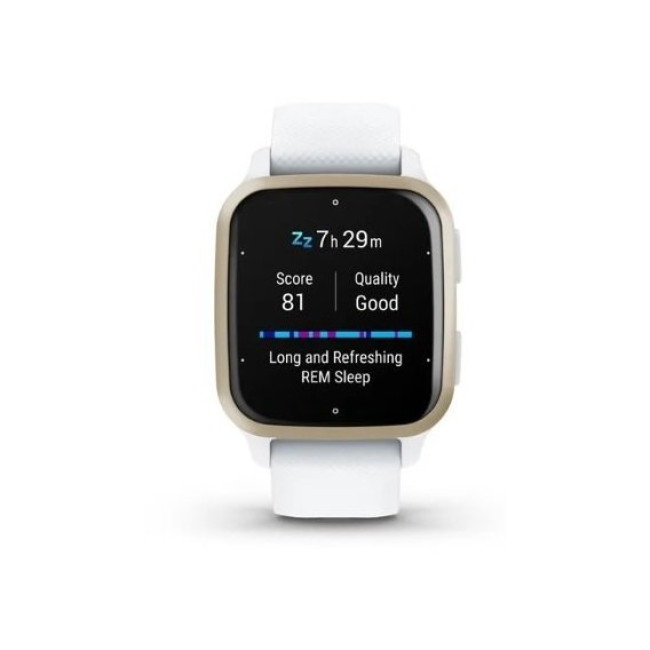 Garmin Venu Sq 2 Cream Gold Aluminum Bezel with White Case and Silicone Band (010-02701-01/11)