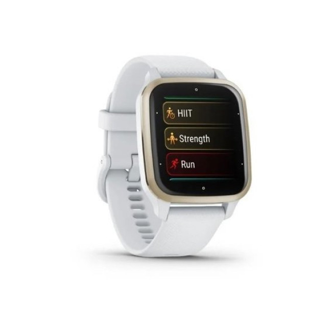 Garmin Venu Sq 2 Cream Gold Aluminum Bezel with White Case and Silicone Band (010-02701-01/11)